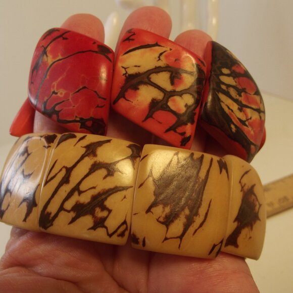 Lot of 2 Stretch Bracelets - TAGUA NUT - Picture 1 of 8